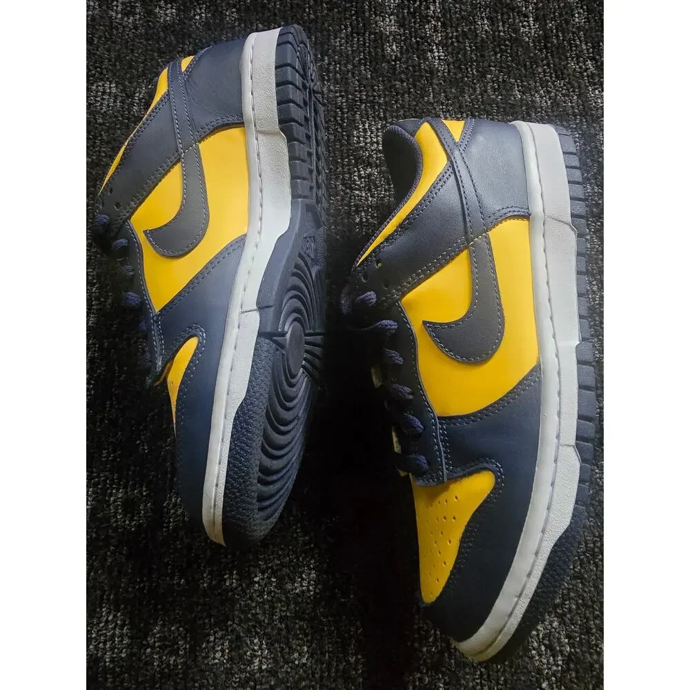Nike Dunk Low Michigan 2021 Size 7Y (Womens 8.5 / Mens 7) Yellow Navy